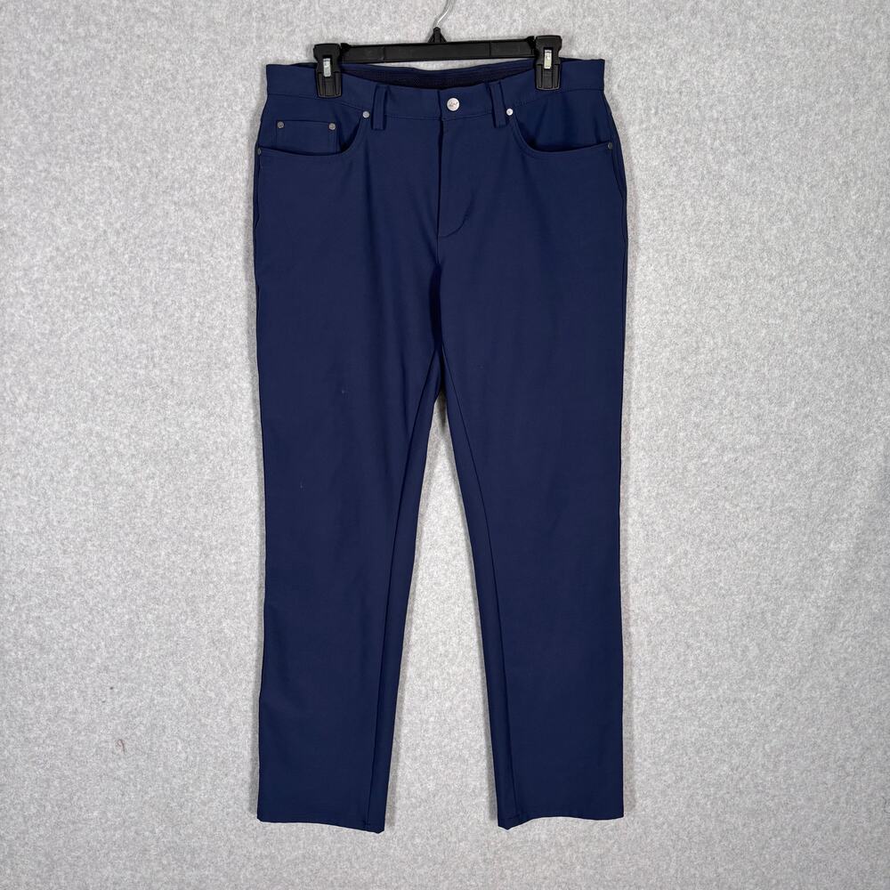 Greg Norman Performance Golf Pants Mens 32x20 Navy Stretch Elastic Comfort Dry